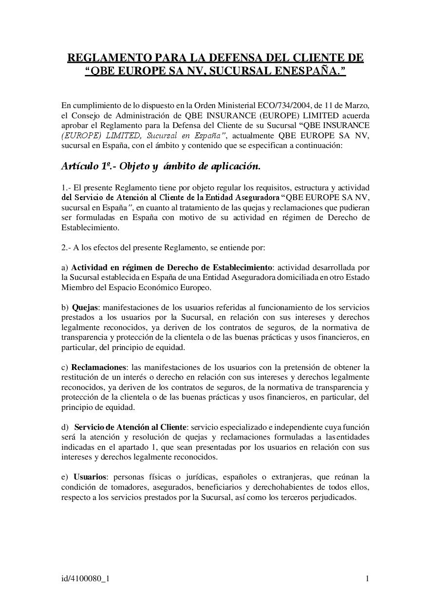 QBE Reglamento SAC Mayo 2022